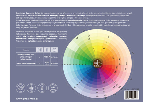 PROXIMUS Karta kolorów 70 odcieni NAJNOWSZA